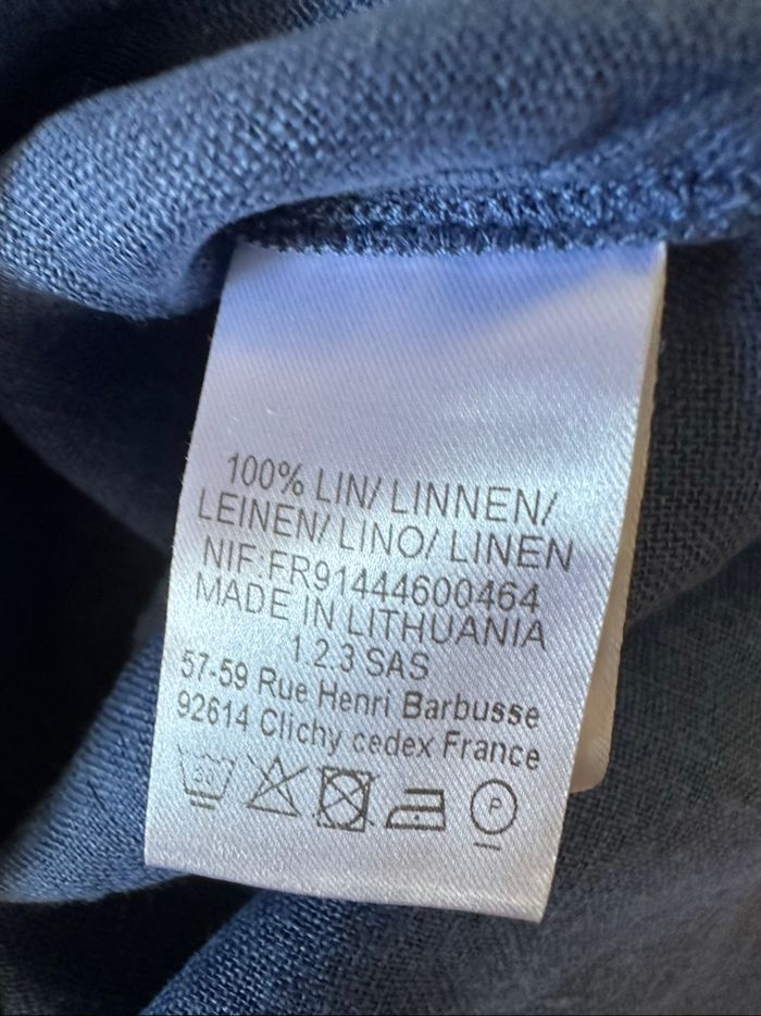 Blouse bleue en lin 123 T38 M - photo numéro 7