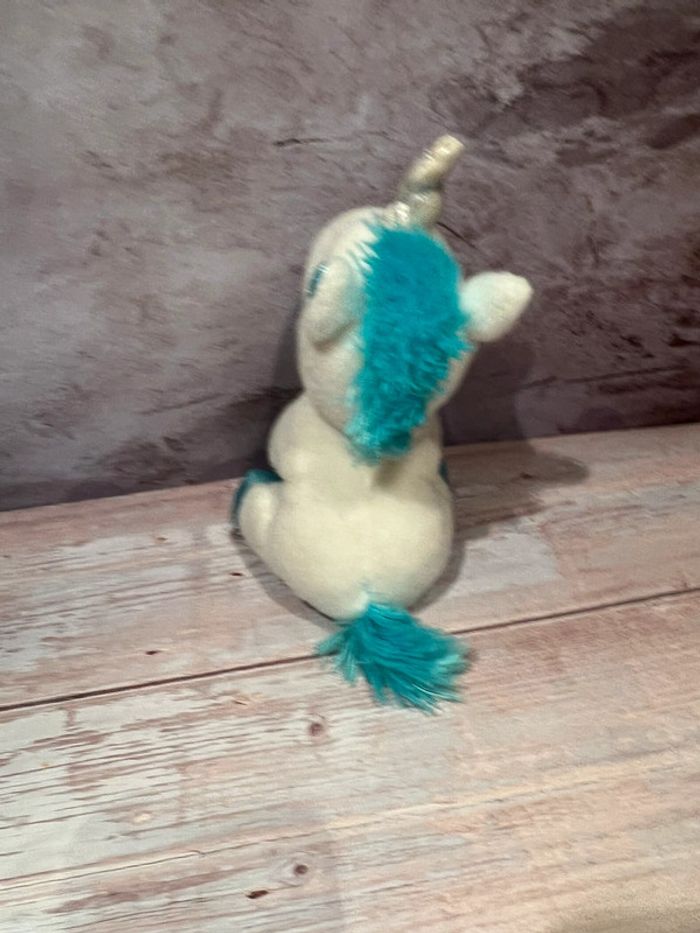 Licorne bleue peluche 18cm - photo numéro 3