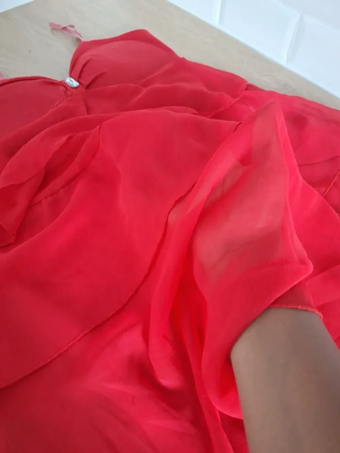Tunique voilage rouge - photo numéro 2
