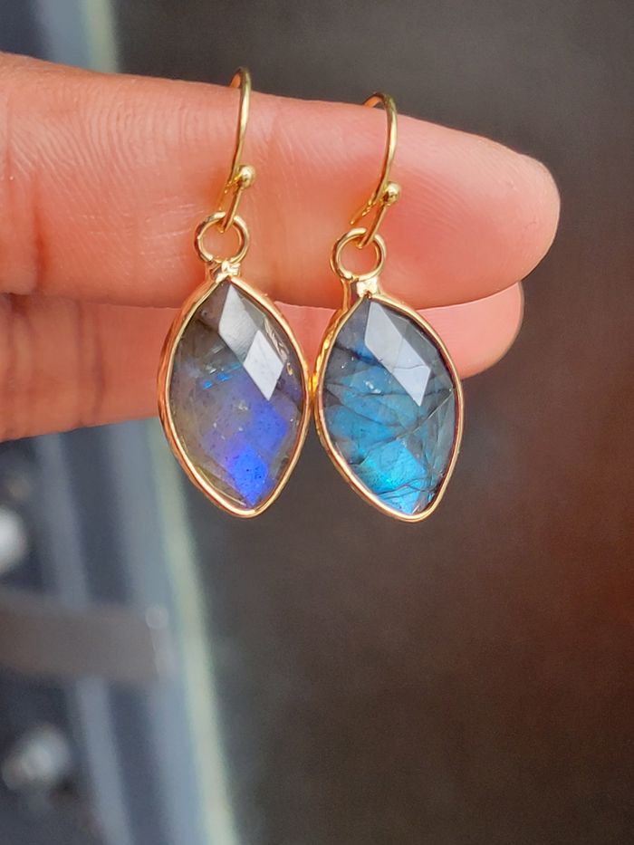 Boucle d'oreilles labradorite - photo numéro 6