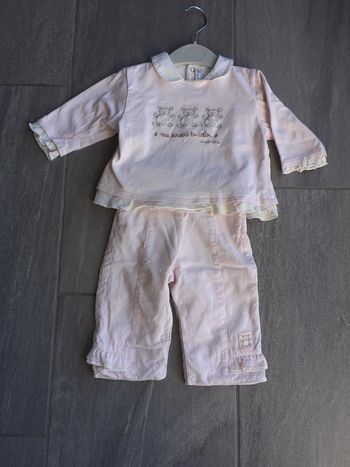 Ensemble pantalon + haut fille 1 an - Sucre d'Orge