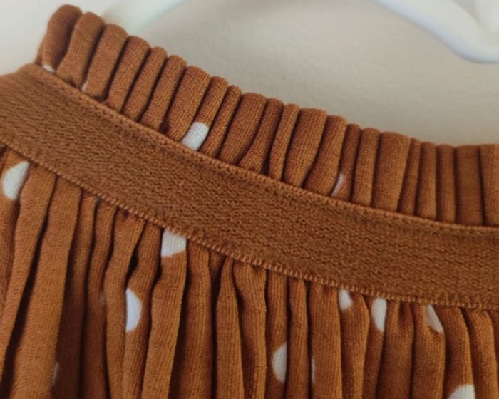 Jupe Okaïdi camel imprimé pois blanc - photo numéro 6