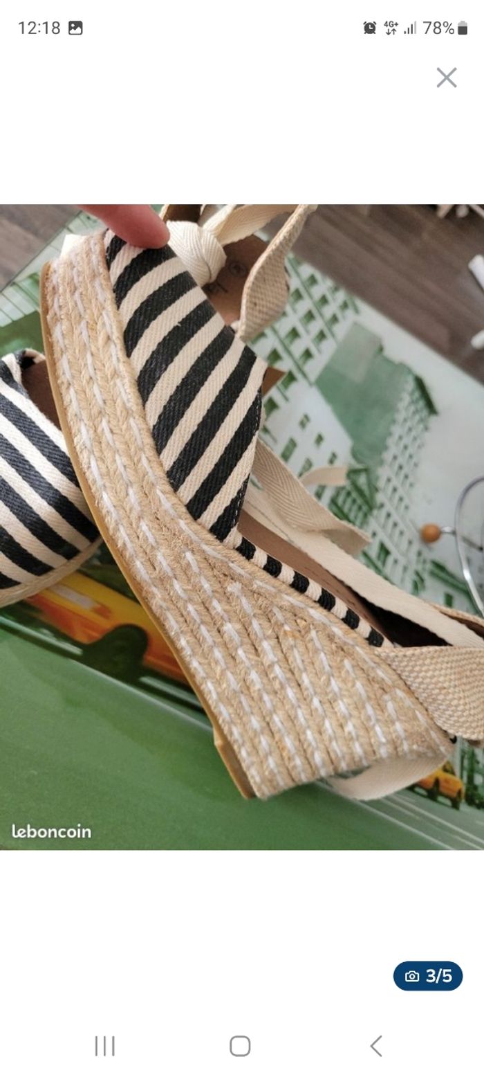 Paire d'espadrille compensé-Pointure 38 - photo numéro 3