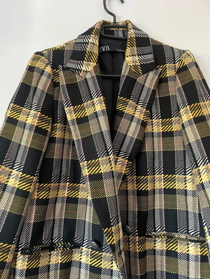 Zara Veste blazer tailleur à carreaux oversize taille S - photo numéro 12