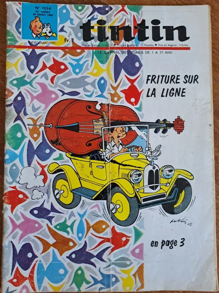 lot de 10 Magazines, Tintin Hebdomadaire , 1967-1968, état correct - photo numéro 2
