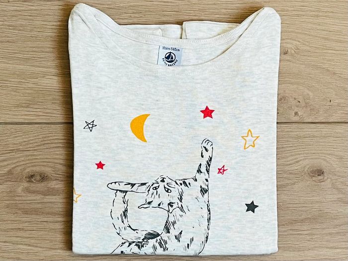 T-shirt sérigraphié chat Petit bateau T-10 ans