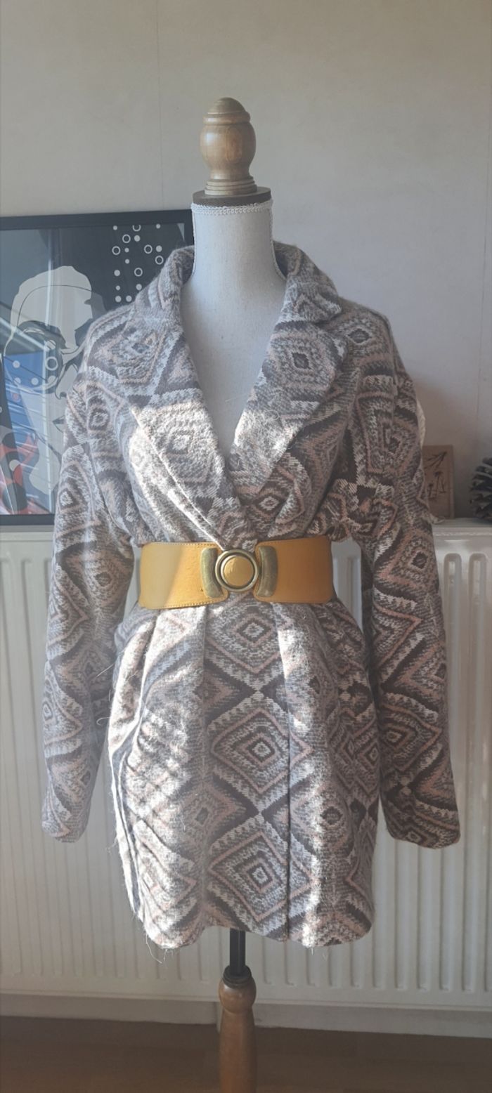 Veste/manteau Promod, rose, beige, blanc, taille: 44, neuf - photo numéro 7