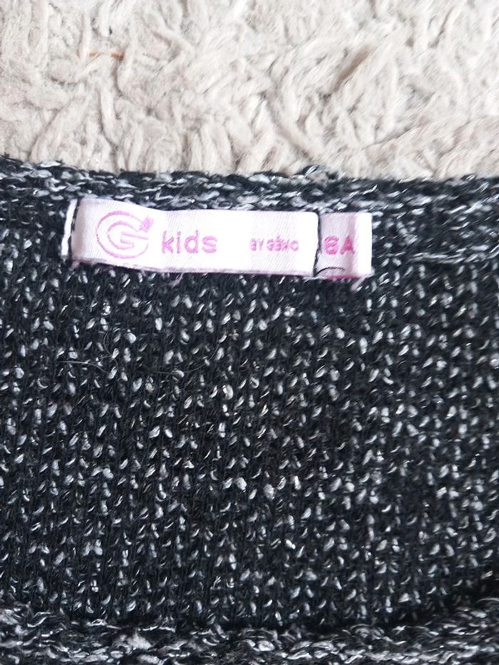 😷pull noir gris chiné papillon 6ans Gemo - photo numéro 3