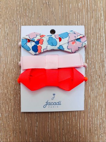 Lot de 3 élastiques cheveux Jacadi dont 1 noeud Liberty Betsy neufs emballés