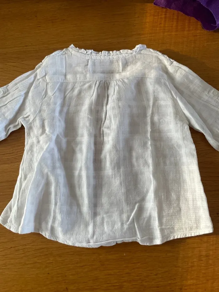 Chemise blanche Zara fille 6-9 mois - photo numéro 3