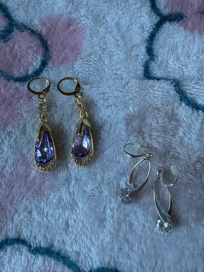 Lot de 2 paires de boucles d’oreilles