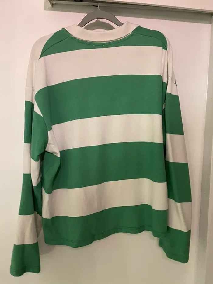 Polo rayée vert et blanc femme taille 36 de marque Pimkie très bon état - photo numéro 4