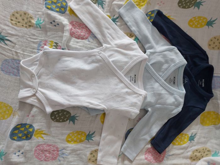 Lot de bodies croisés manche longue 1mois