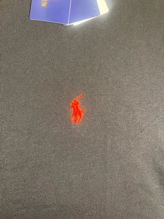T-shirt Ralph Lauren Crewneck Embroidered Black Red Poney – Taille L - photo numéro 3
