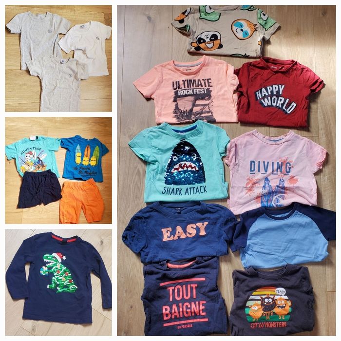 lot 4 ans : t-shirts manches courtes+ pyjamas-shorts - photo numéro 7