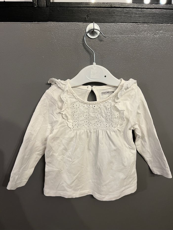 Lot de 2 chemises, 5 tee shirt manches longues et 1 pull 9 mois