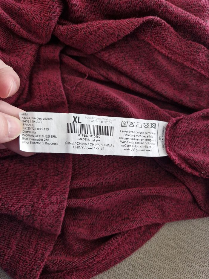 Pull fin col roulé bordeaux Mim - photo numéro 10