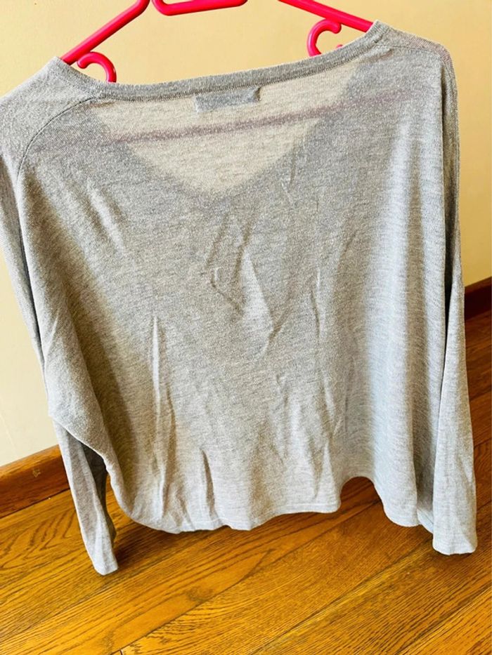 Sublime pull gris mango taille XS décolleté en V - photo numéro 6