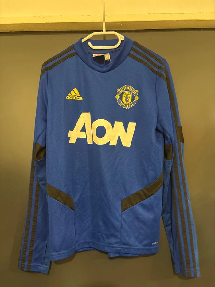 Authentique maillot de training Manchester United taille 14 ans Adidas