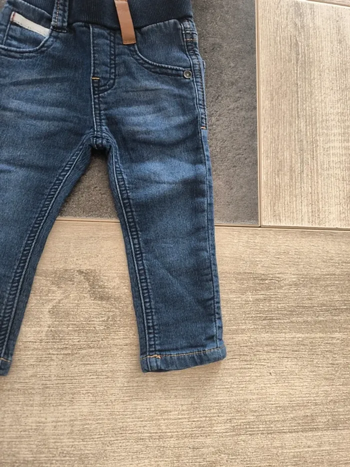 Pantalon jean doublé souple coupe slim garçon 12 mois Jean Bourget - photo numéro 4