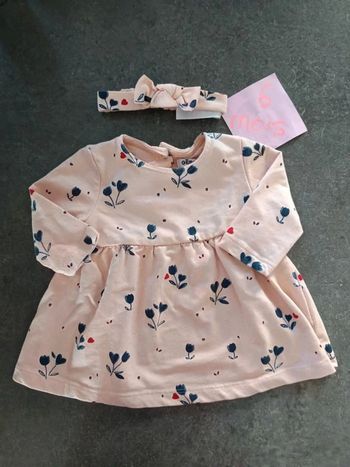 Ensemble robe et bandeau fleuri 6 mois