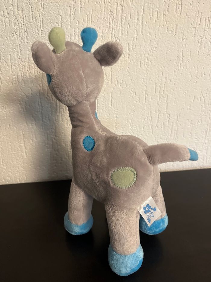 Peluche girafe bleu et gris - photo numéro 3