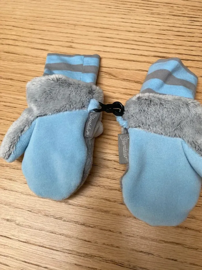 Moufles enfant Stentaler bleu et grise - photo numéro 5