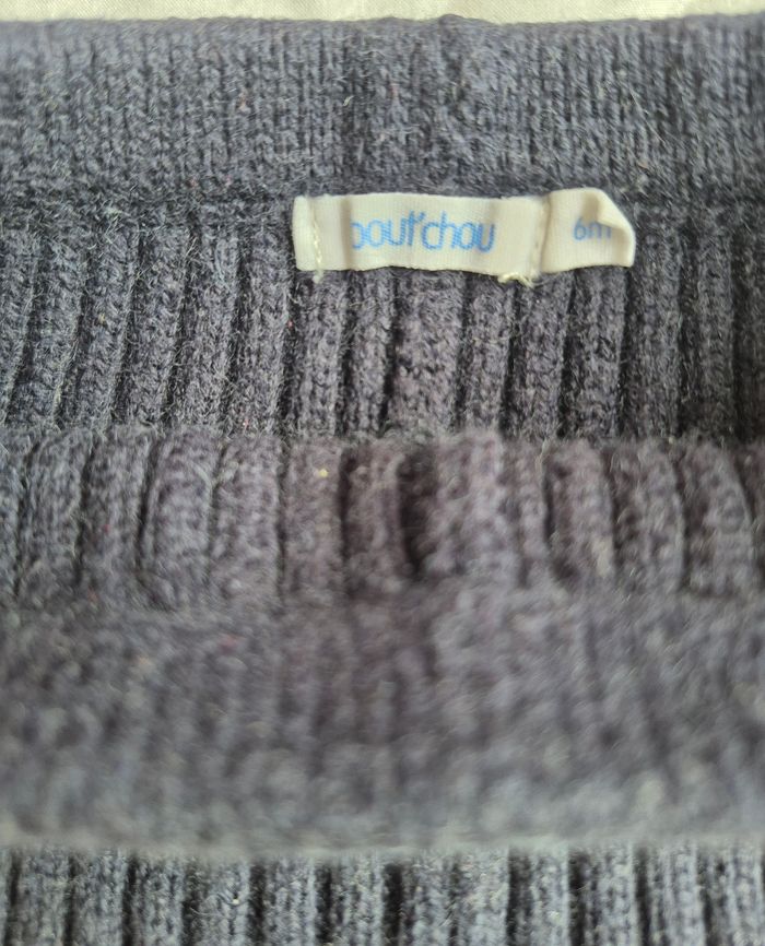 Pantalon garcon en maille bleu marine – Bout’chou (Galeries Lafayette) - 6 mois - photo numéro 2