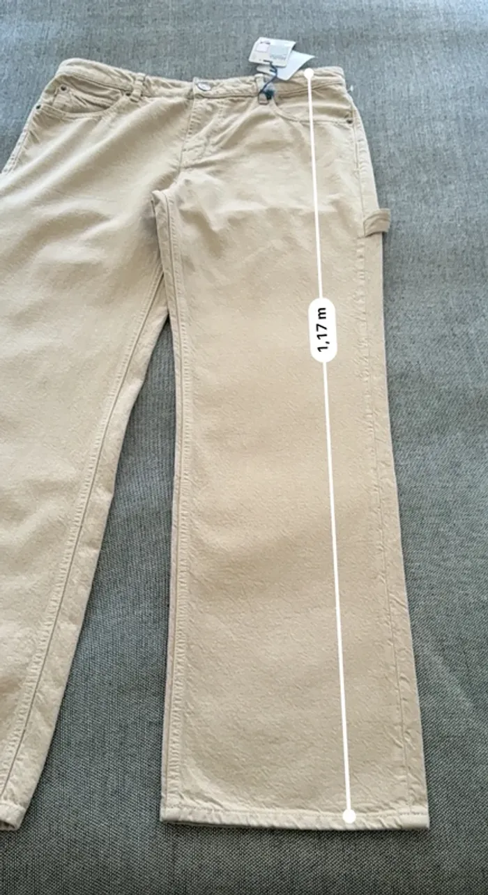 Pantalon BZB Homme - Coupe Relaxed Côtelé Beige - Taille 42 - Neuf avec Étiquette - Valeur 25€ - photo numéro 8