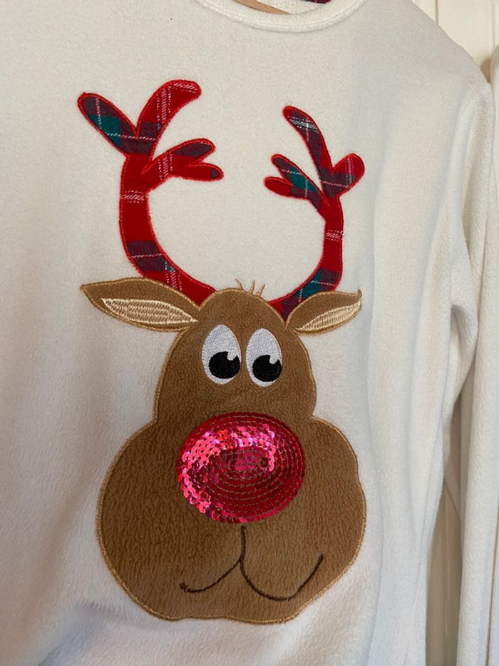 Lot de deux hauts de pyjama rennes Etam et Tex taille M - photo numéro 7