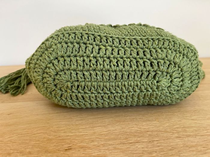 sac bohème au crochet, sac bandoulière, sac à main en coton vert - photo numéro 6