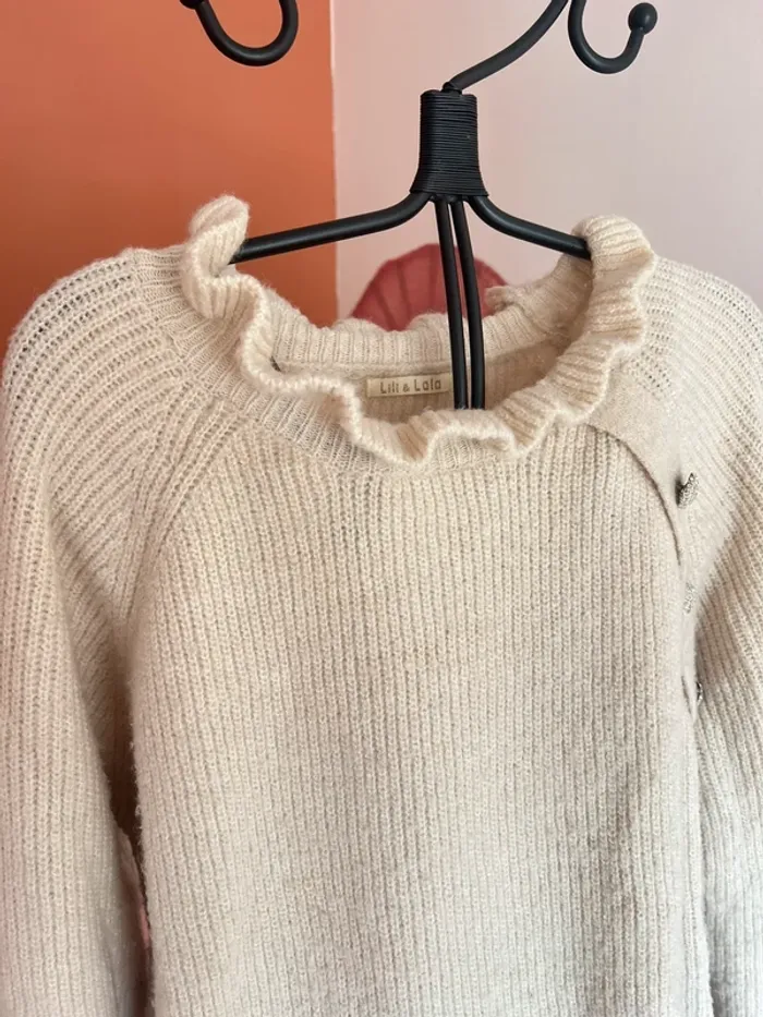 Pull maille côtelé beige Lili & Lala - photo numéro 4