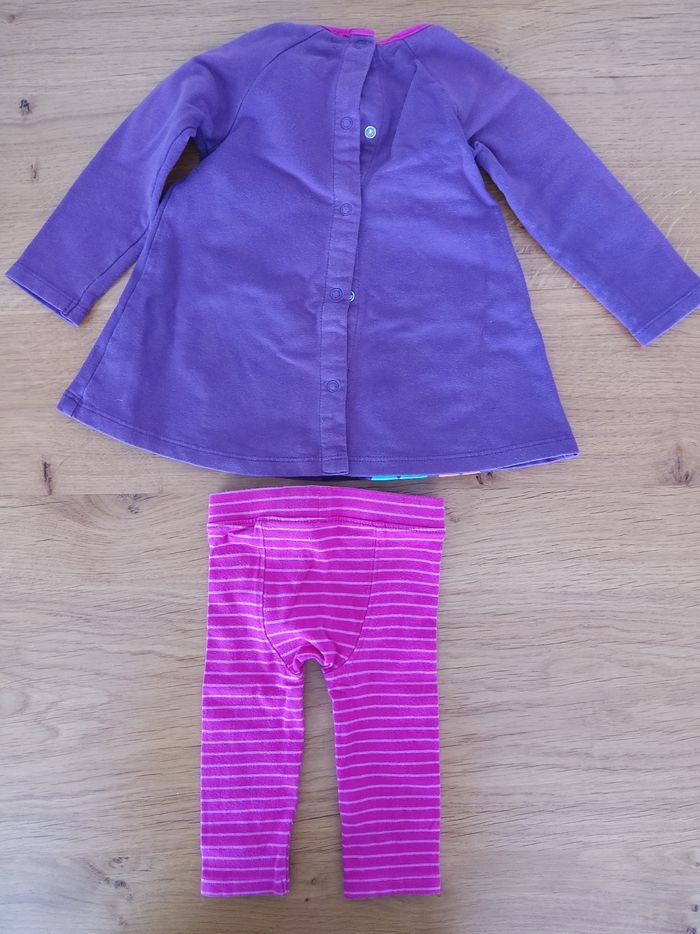 Robe violette et legging rose - photo numéro 2