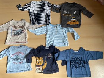 Lot de 7 t shirts manches longues taille 6 mois