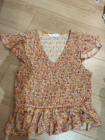 Haut top t shirt primark fleuri 42