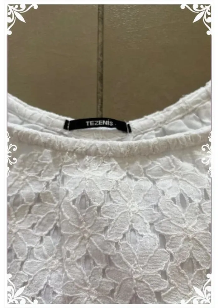 🤍 Blouse blanche Tenezis 8 ans  Élégance en dentelle ! 🤍 - photo numéro 4