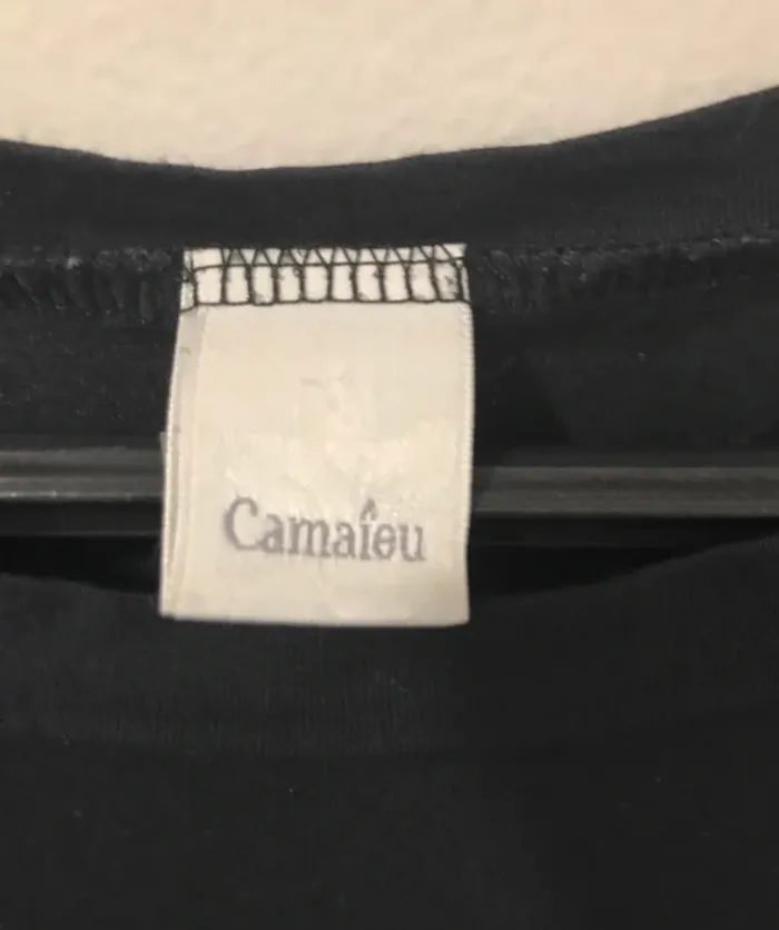 Haut femme camaïeu manche courts noir taille 2 - photo numéro 3