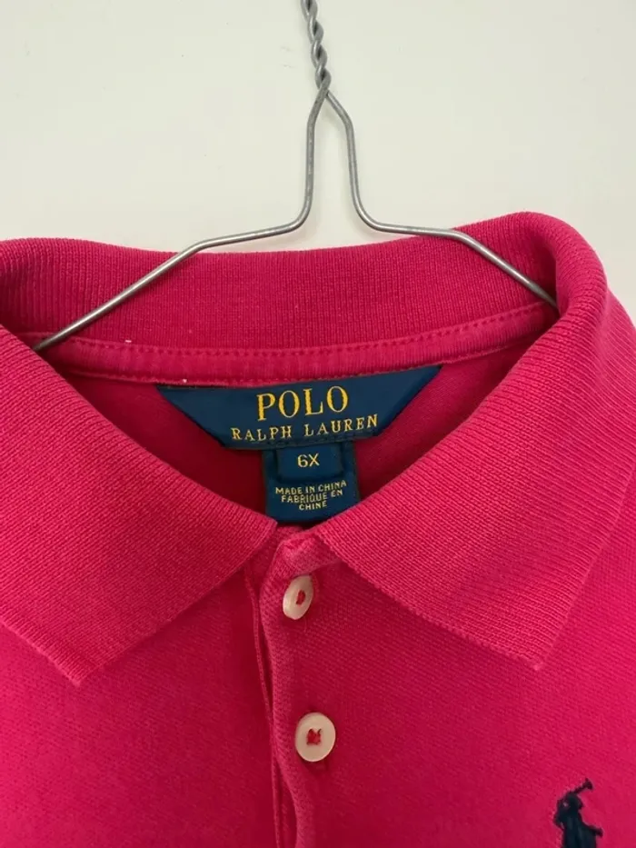 Polo Polo Ralph Lauren fille 6 ans fuchsia parfait état longues manches - photo numéro 2