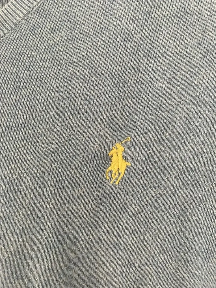 Pull homme polo Ralph Lauren bleu gris taille XS - photo numéro 3