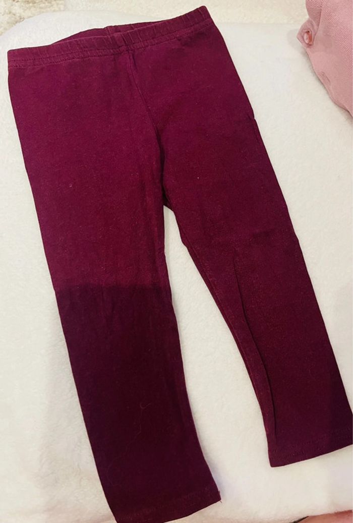 Ensemble petit legging violet et petit pull rose avec des chats 18 mois - photo numéro 5