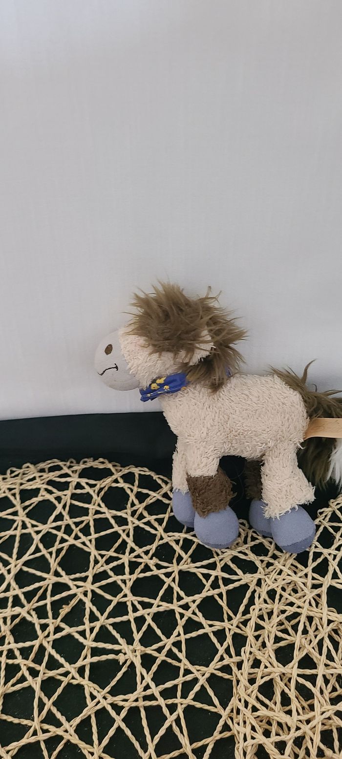 Doudou cheval Galupy foulard bleu fleurs DIDDL - photo numéro 2