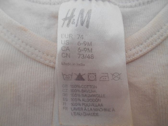 Body blanc bébé garçon/fille 6-9 mois H&M - photo numéro 2