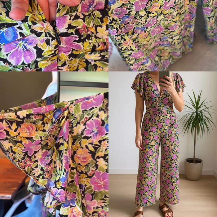 Combinaison fluide à fleurs multicolores Zara taille XS - photo numéro 4