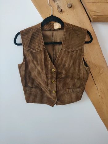 Gilet veste sans manches velours côtelé années 70