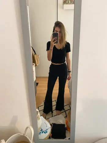 Pantalon plissé patte d’éléphant H&M