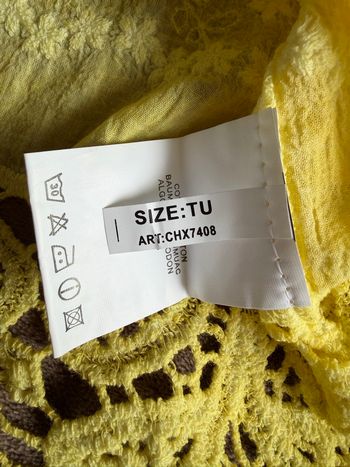 Chemise jaune brodée, Chance Off, Taille unique