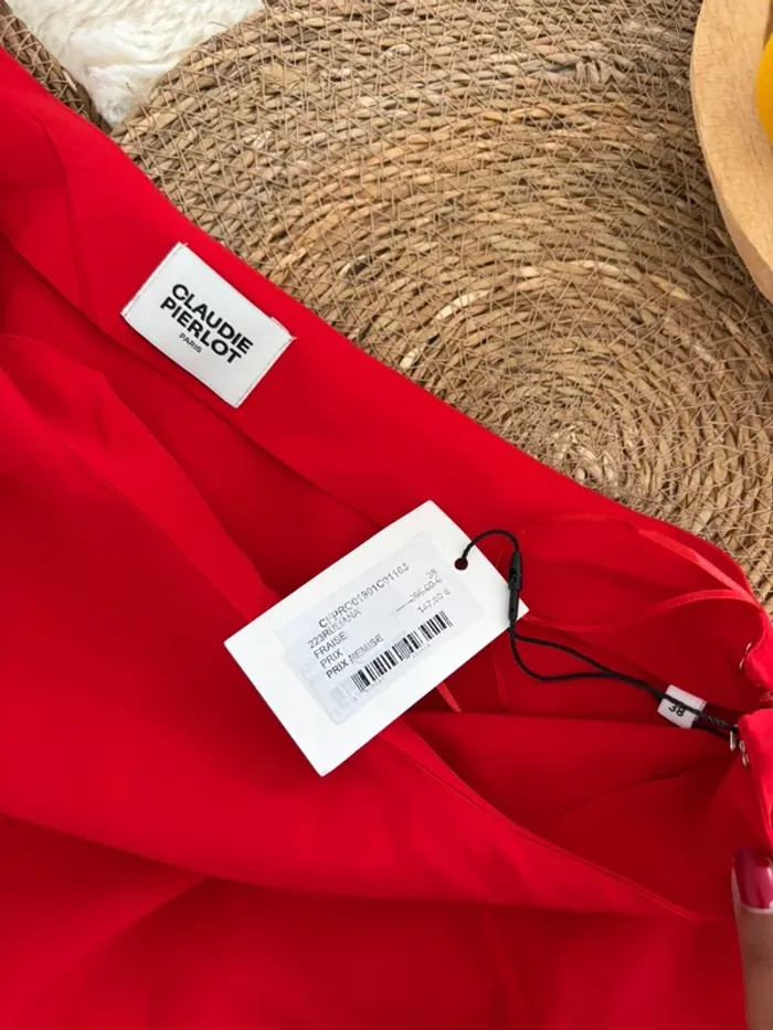 Robe longue rouge Claudie Pierlot taille 38 - photo numéro 3