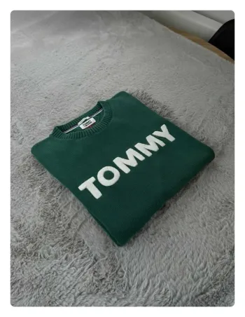 Pull Tommy Jeans vert en fine maille M