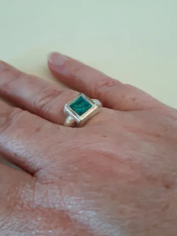 Bague ajustable pierre bleue