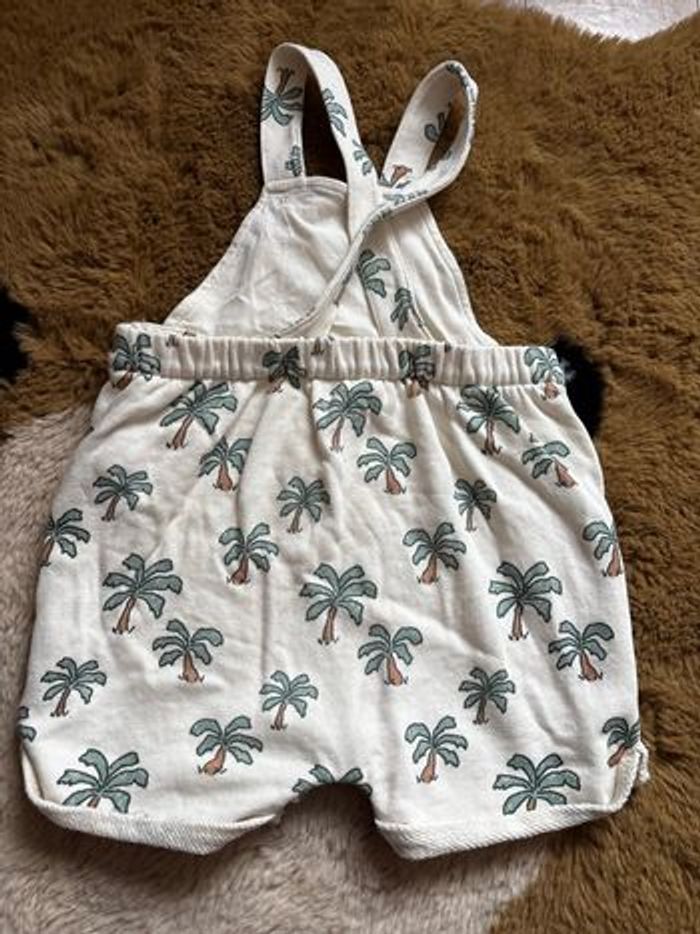 Salopette short beige palmiers KIABI t.12m - photo numéro 4